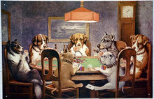 SEVEN DOGS PLAYING POKER SIGN