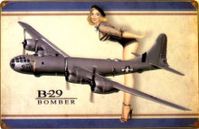 B17 BOMBER Sign, Size: 18" w x 12" h With Pre-drilled Hole(s) for easy hanging. Material: HEAVY DUTY Metal SUBLIMATION PROCESS