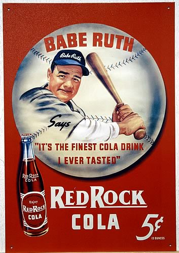 Photo of BABE RUTH RED ROCK COLA ADVERTISMENT SIGN