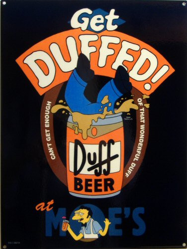 SIMPSON'S GET DUFFED ENAMEL SIGN