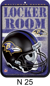 BALTIMORE RAVENS FOOTBALL LOCKER ROOM SIGN EXCELLENT COLOR AND GRAPHICS
