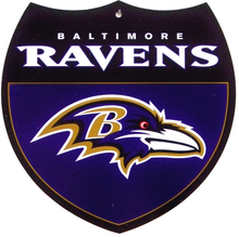 Photo of BALTIMORE RAVENS DIE CUT INTERSTATE COLORFUL SIGN
