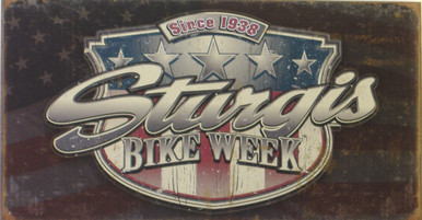 STURGIS WEATHERED SHIELD MOTORCYCLE SIGN