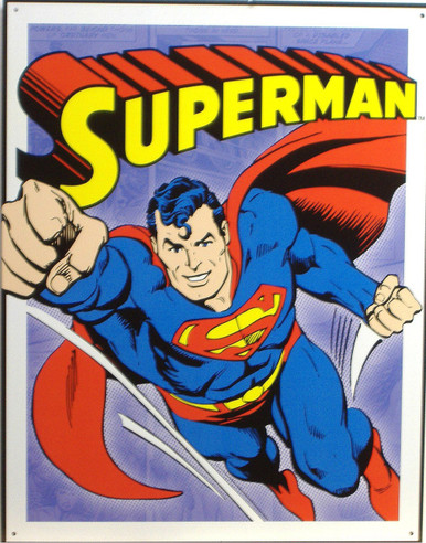 SUPERMAN - RETRO PANELS SUPER HERO SIGN