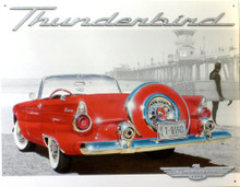 T'BIRD, FORD AT BEACH SIGN