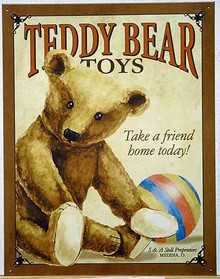 TEDDY BEAR TOYS SIGN