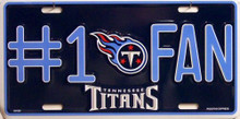 TENNESSEE TITANS FOOTBALL #1  FAN LICENSE PLATE