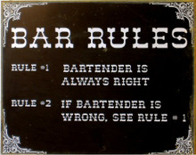 Photo of BAR RULES RUSTY METAL SIGN TO MAKE IT LOOK OLD