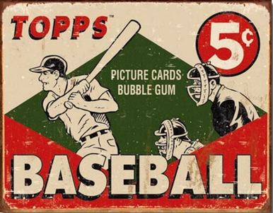 TOPPS BASEBALL CARD 1955 BOX TOP SIGN