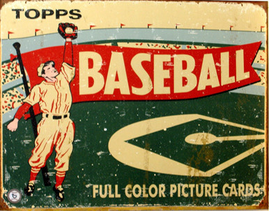 TOPPS BASEBALL 1954 CARD BOX TOP SIGN