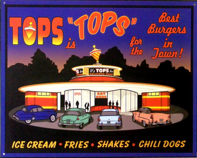 TOPS IS TOPS DINER SIGN