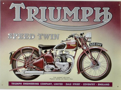 TRIUMPH SPEED TWIN MOTORCYCLE SIGN