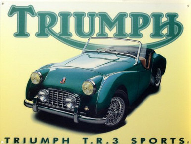 TRIUMPH TR3 ENAMEL CAR SIGN
