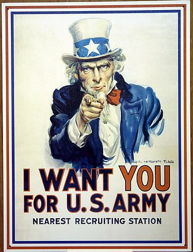 UNCLE SAM  I WANT YOU ENLISTMENT POSTER SIGN