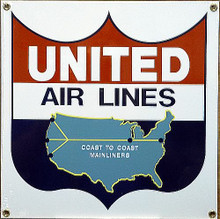 UNITED AIRLINES PORCELAIN SIGN