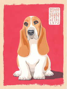 Photo of BASSET HOUND DOG ENAMEL SIGN GREAT COLOR AND GRAPHICS