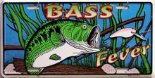 Photo of BASS FEVER METAL LICENSE PLATE