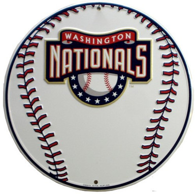 WASHINGTON NATIONALS ROUND BASEBALL SIGN