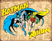 Photo of BATMAN AND ROBIN THE DYNAMIC DUO WITH PHOTO PANELS IN THE BACKGROUND GREAT COLORS & GRAPHICS