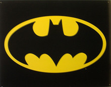 BATMAN LOGO SIGN, THE BAT SIGNAL ON METAL, SUPER GRAPHIC
