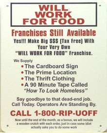 WILL WORK FOR FOOD SIGN