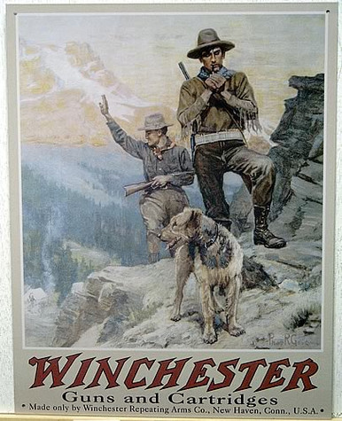 WINCHESTER 2 HUNTERS & DOG SIGN