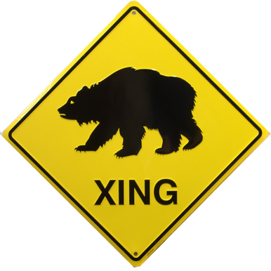 BEAR  XING SIGN GREAT AT THE CABIN OR HOME IN BEAR COUNTRY, MAYBE THE BEARS WILL CROSS WHERE YOU WANT??