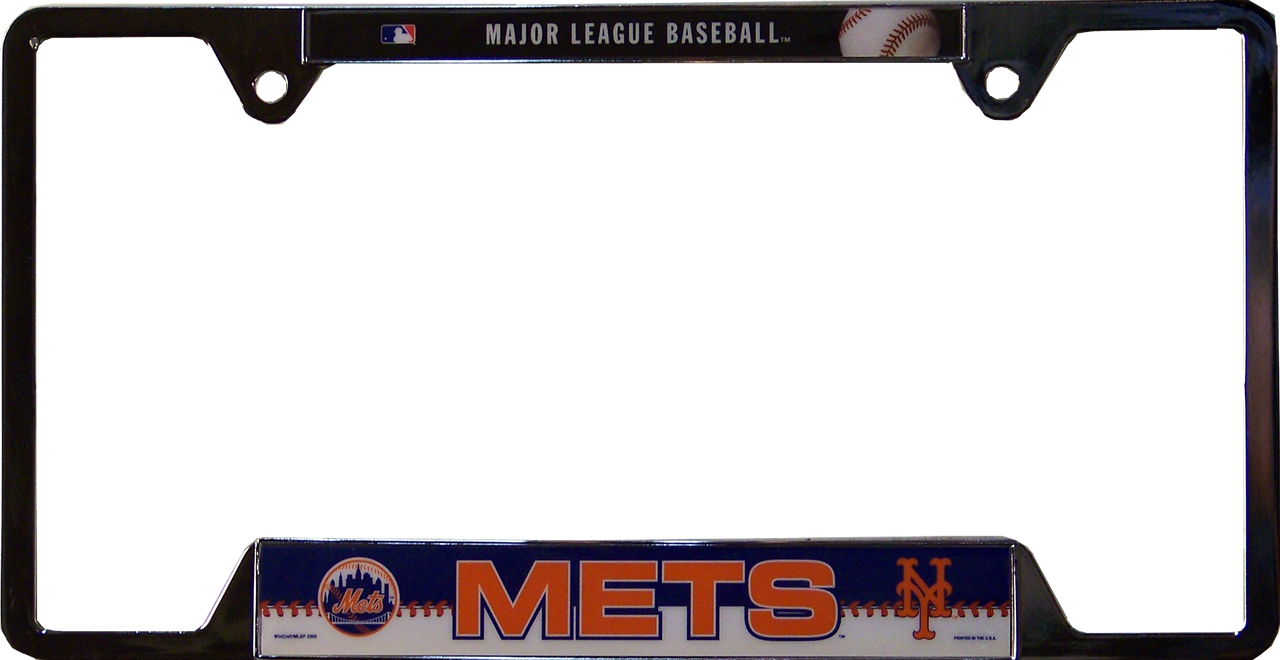 New York Mets Baseball Metal License Plate Frame Old Time Signs