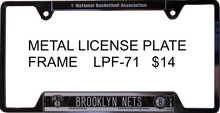NEW YORK NETS METAL BASKETBALL LICENSE PLATE FRAME