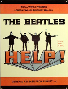 Photo of BEATLES HELP MOVIE POSTER SIGN, RICH GRAPHICS AND COLOR