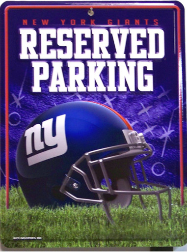 METAL FOOTBALL SIGN,  8 1/2" w X 11" h  with hole(s) for easy mounting 
A GREAT ADDITION FOR ANY NEW YORK GIANTS FOOTBALL FANS COLLECTION, EXCELLENT COLOR AND GRAPHICS
