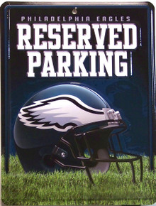 METAL FOOTBALL SIGN, 8 1/2" w X 11" h  WITH HOLE(S) FOR EASY MOUNTING 
 GREAT SIGN FOR THE PHILADELPHIA EAGLES FAN'S COLLECTION, SUPER COLOR AND GRAPHICS