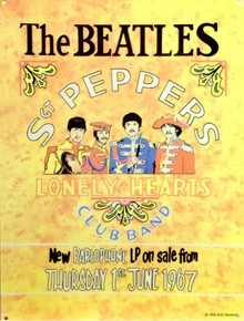 Photo of BEATLES SGT. PEPPER SIGN, FROM THE ALBUM RELEASE POSTER