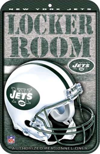 HEAVY DUTY DURABLE PLASTIC FOOTBALL SIGN  10 3/4" w X 16 1/2" h 
GREAT FOR THE NEW YORK JETS FOOTBALL FAN'S COLLECTION, COLORFUL WITH GREAT DETAILS