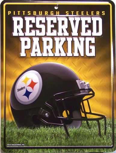 SMALL, COLORFUL PITTSBURGH STEELERS FAN PARKING ONLY SIGN GREAT ADDITION FOR WHEREVER THE FAN PARKS