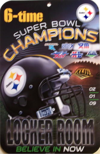 HEAVY DUTY DURABLEPLASTIC FOOTBALL SIGN  

 10 3/4" w X 16 1/2" h  A MUST FOR THE PITTSBURGH STEELER FANS, GREAT COLORS AND ATTENTION TO DETAILVERY LIMITED QUANTITY, THIS SIGN IN NO LONGER BEING PRODUCED