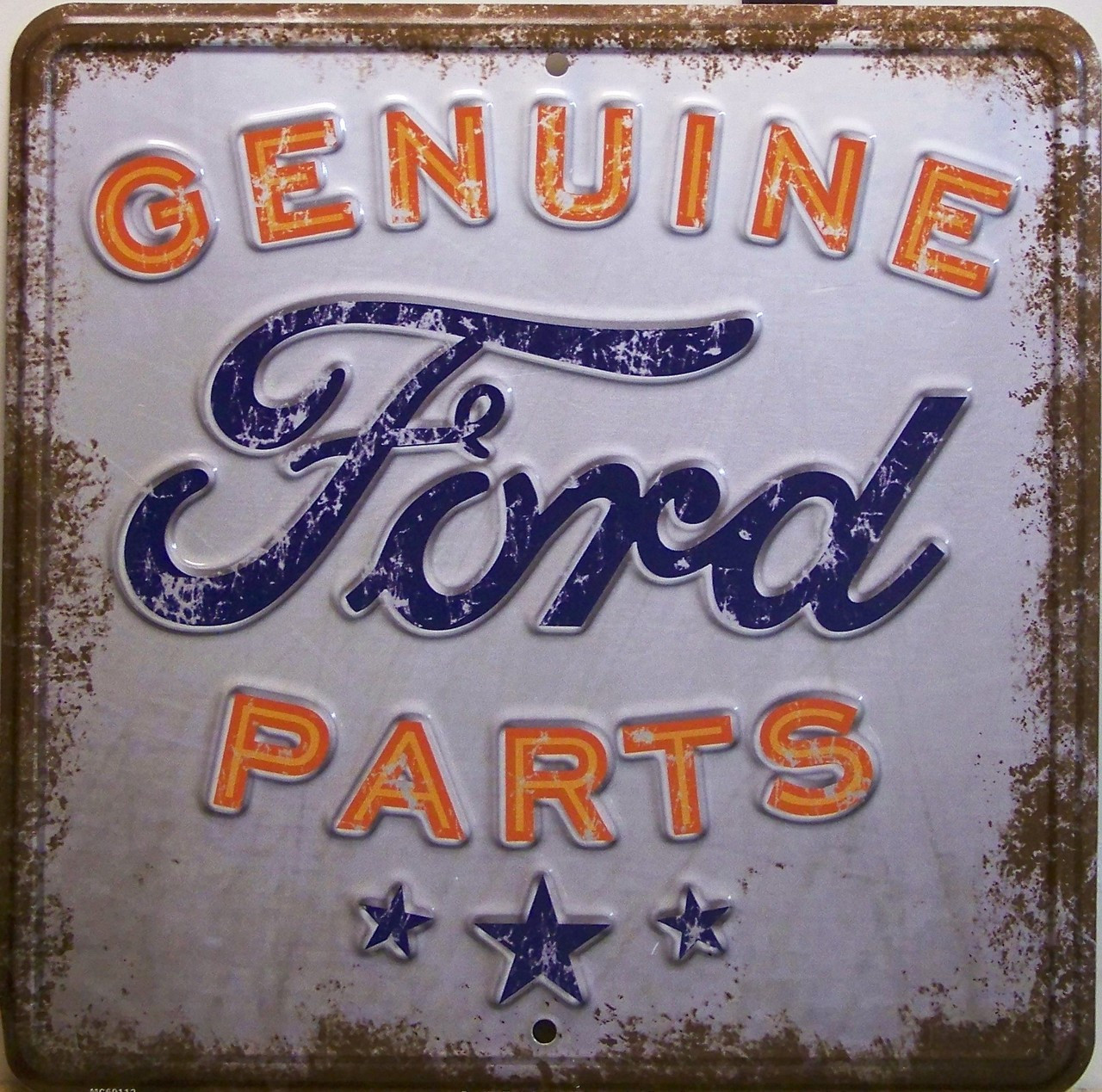 POWERED BY FORD BUILT TO LAST Embossed Metal ROUND Sign LICENSED 