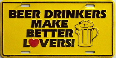 Photo of BEER DRINKERS BETTER LOVERS, METAL LICENSE PLATE