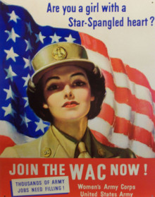 THIS SIGN DEMONSTRATES THAT THE WOMEN OF AMERICA HELPED WING WWII ALSO