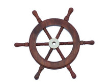 12" WOOD AND BRASS SHIPS WHEEL
BEAUTIFULLY HANDCRAFTED ITEM