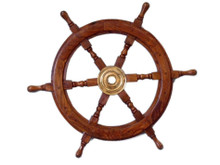 24" WOOD AND BRASS SHIPS WHEEL
BEAUTIFULLY HANDCRAFTED ITEM