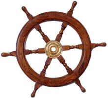 36" WOOD AND BRASS SHIPS WHEEL
BEAUTIFULLY HANDCRAFTED ITEM