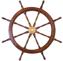 48" WOOD AND BRASS SHIPS WHEEL
BEAUTIFULLY HANDCRAFTED ITEM