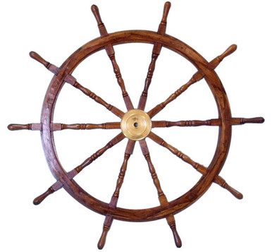 60" SOLID WOOD AND BRASS SHIPS WHEEL
60" X 60" X 3" BEAUTIFULL CRAFTSMANSHIP