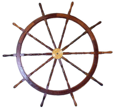 72" WOOD AND BRASS SHIPS WHEEL
BEAUTIFULLY HANDCRAFTED ITEM