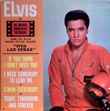 A METAL COPY OF HIS ALBUM COVER FROM "VIVA LAS VEGAS"
GREAT COLOR AND DETAIL