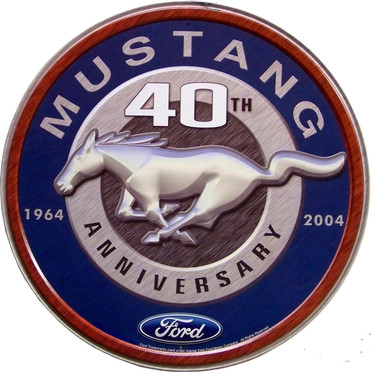 Great retro 40th Anniversary Mustang sign has great contrast and details