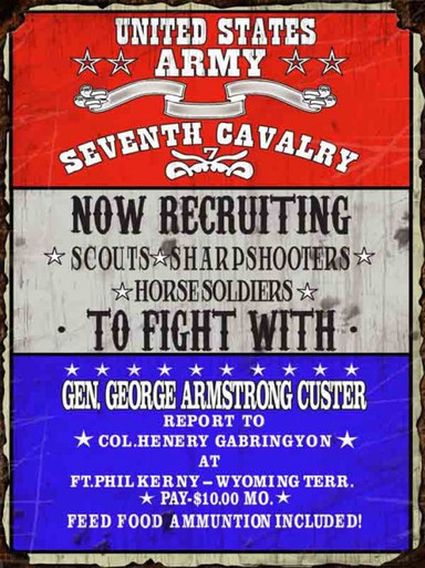 JOIN COL. CUSTER IN FIGHTING INDIANS!  JOIN TODAY BEFORE ITS TOO LATE!! NOW IN STOCK
