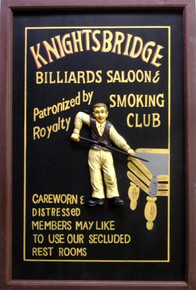 Photo of BILLIARDS SALOON 3-D WOOD SIGN HAS GREAT GRAPHICS BUT VERY LIMITED QUANTITIES
