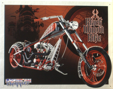 BLACK WIDOW BIKE MOTORCYCLE SIGN GREAT COLORS AND ATTENTION TO DETAIL